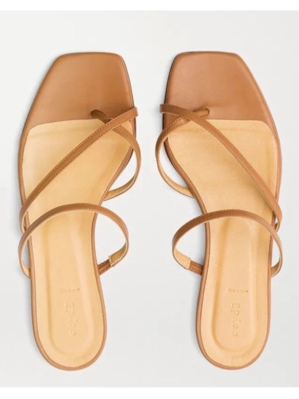Aeyde Marina Leather Strappy Square‎ Toe Slide Sandals Vacation Casual Summer 8